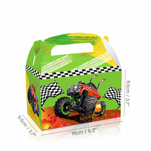 Huancai monstre camion bonbons traiter boîtes double face conception papier cadeau gâteau goodies boîte pour enfants anniversaire course fête fournitures - Product Image 6