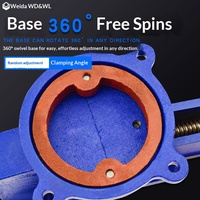 Étau d'établi industriel WEIDA à base pivotante de 3 pouces avec enclume, largeur de mâchoire 75 mm, en fonte, garantie OEM de 3 ans pour projets de bricolage à domicile