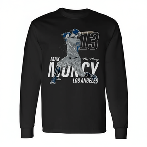 T-shirt à manches longues de baseball Max Muncy Los Angeles, design de maillot MLBPA 13 - Product Image 2
