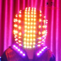Casque lumineux LED réglable pour carnaval, club, fête, performance DJ, Halloween, cosplay, casque futuriste lumineux