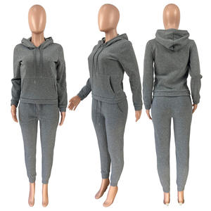 Manufactory Custom Stijl Of Logo Odm Casual Trekkoord Broek Pakken Tweedelige Set Zak Hoodies Joggingbroek Set Dameskleding - Product Image 5