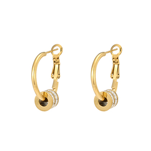 Nuovi Orecchini da <span class=keywords><strong>Donna</strong></span> in Acciaio Inossidabile Placcato Oro 18k con Zircone Rotondo, Gioielli di Lusso con Piercing Permanente, Stile Sorority - Product Image 6
