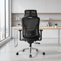 Fauteuil de bureau exécutif moderne en maille réglable, inclinable, dossier haut, design ergonomique, appui-tête 3D réglable, pour bureau à domicile