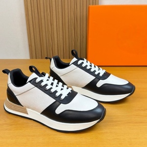 Chaussures plates décontractées en cuir de vache véritable pour hommes, style quotidien, chaussures de marche en cuir de vache, baskets, chaussures de skateboard, tendance mode - Product Image 1