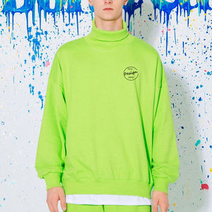 Personalizado 100% algodón 310Gsm tela de lana a granel Unisex Anti-pilling suelta cuello simulado sudadera para ropa de calle otoño estampado - Product Image 6