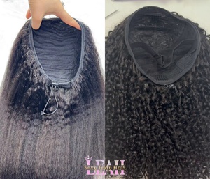 Peluca Media 3 en 1 Wear Go, 180% de Densidad, Rizada Afro Birmana, Sin Pegamento, Ajustable con Cordón, Pelucas Medias Rizadas Afro - Product Image 1