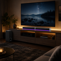 Barre de son sans fil à prix d'usine avec caisson de basses détachable, design avec lumière RGB, HDMI ARC pour home cinéma