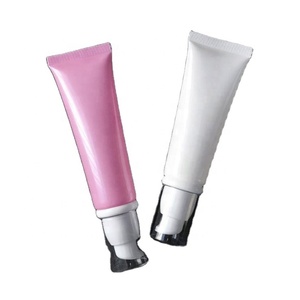 Vente en gros de tubes cosmétiques vides de luxe avec tête de pompe sans air, couleur blanche, 50 g - Product Image 1