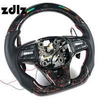 Volant en fibre de carbone forgé personnalisé avec palettes de changement de vitesse LED pour Genesis G70 GV70 G80 G90 GV80 2017 2018 2019 2020 2021