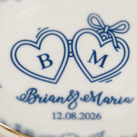Plateau à bagues personnalisé avec le nom des mariés, plateau à bagues personnalisé pour mariage, plateau à bagues à bord doré pour la table de maquillage de la mariée