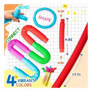 Commande en gros de tubes sensoriels en mousse de silicone et plastique durables, jouets sensoriels personnalisés pour la salle de classe, soulagement de l'anxiété, livraison gratuite - Product Image 5