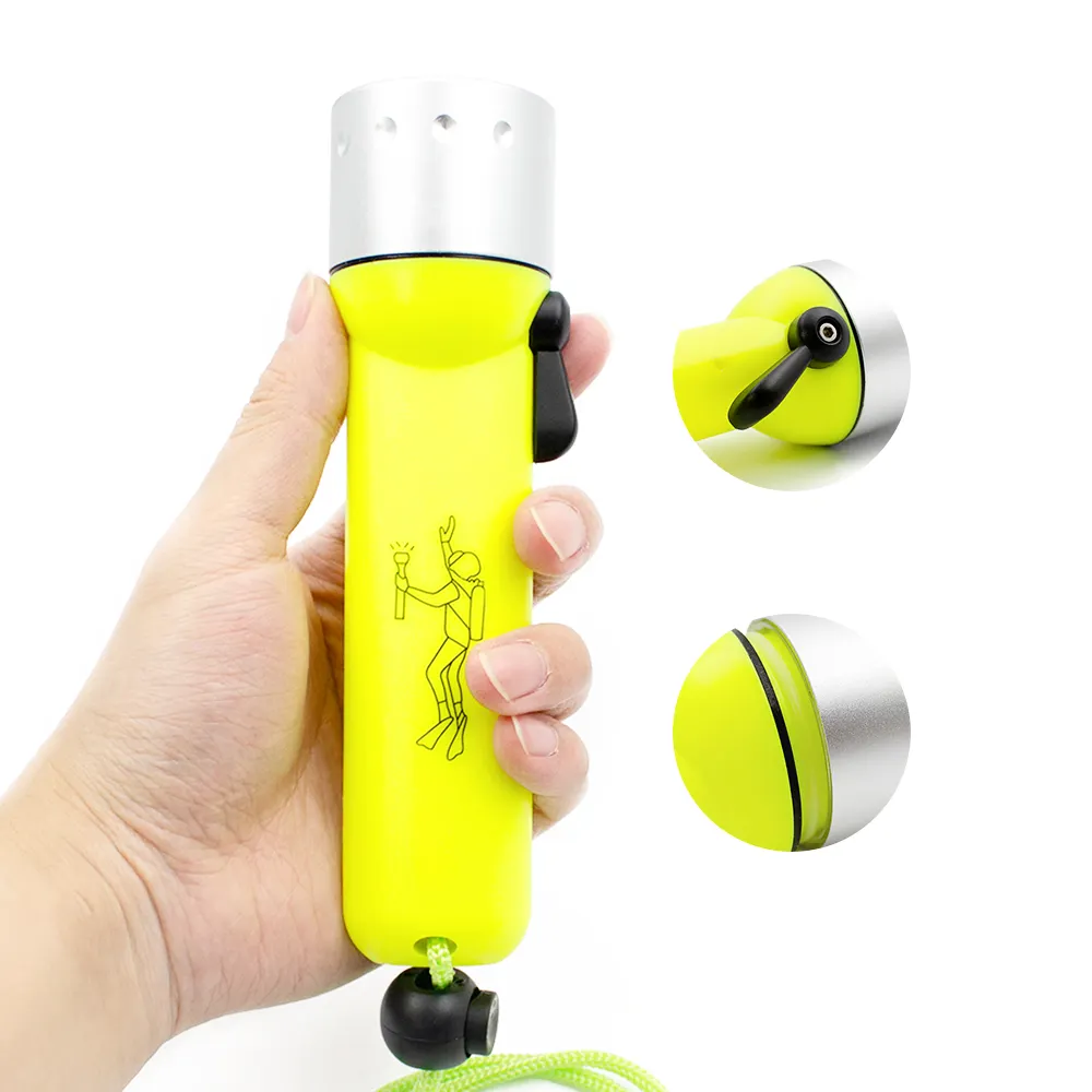 Aluminium ABS trockene batteriebetriebene led-taschenlampe für schwimmen handgerät klein XPE led tauch-taschenlampe