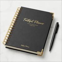 Carnet de notes personnalisé A4 avec reliure spirale, impression du logo de l'entreprise, journal noir