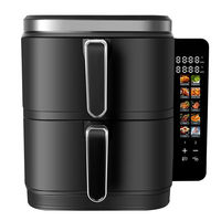 Nouveau luxe intelligent contrôle numérique Double pile en acier inoxydable Air friteuse four grande capacité 12L multi-fonction électrique