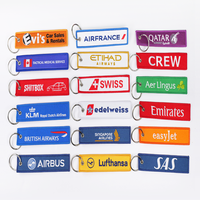Llavero personalizado de avión con logo bordado a doble cara para promoción