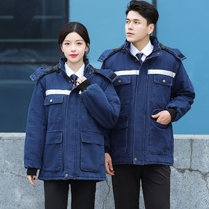 カスタムロゴ入り高視認性厚手作業服 通気性コットンデニム 耐熱・耐摩耗性労働保護服 - Product Image 1