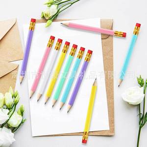 Crayons de golf bleus personnalisés avec logo, de bonne qualité, 10 cm, HB, promotionnels, écologiques, faciles à saisir, avec gomme noire ronde pour enfants - Product Image 2
