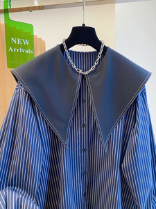 Boutique Großhandel 2026 Frühling Neue Modische Französische Puppenkragen-Bluse mit Langen Ärmeln und Lässigem Gestreiftem Design für Damen - Product Image 5
