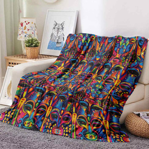 Couverture de voyage d'hiver personnalisée, design bohème rétro à carreaux, épaisse, chaude, douce et confortable - Product Image 1