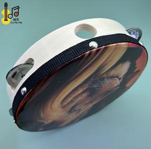 Tambourin lion personnalisé de 8 pouces 10 pouces instruments de musique à main en bois tambourin à <span class=keywords><strong>percussion</strong></span> pour adultes <span class=keywords><strong>tambour</strong></span> en bois - Product Image 3