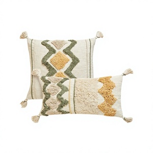 Hot Selling Decorative Boho Outdoor Tufted Cotton <b>Pillow</b> Cover Handwoven Decorative <b>Throw</b> <b>Pillow</b> Unique Boho <b>Pillow</b> By ITHL - Product Image 1