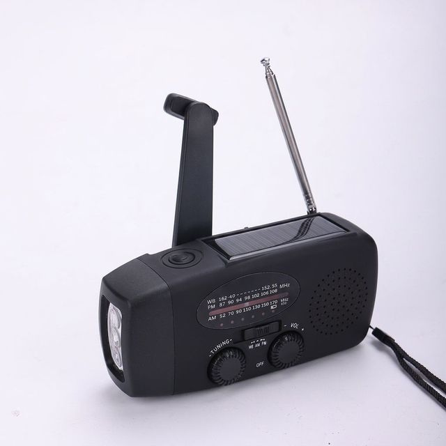 Disaster Preparedness Survival Gear NOAA Radio 5000mAh Power Bank Type-C Emergency Solar Hand Crank AM/FM/WB Weather Radio
