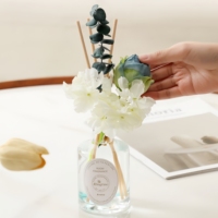 Nouveau Design Bouteille en Verre Transparent Parfum Durable Romantique Fleur Roseau Diffuseur Floral Rotin Arôme Parfum pour Chambre