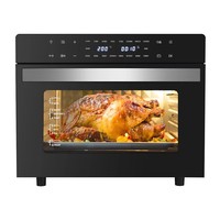 Four à convection électrique 2-en-1 avec friteuse à air et grille-pain, écran tactile numérique multifonction pour la maison