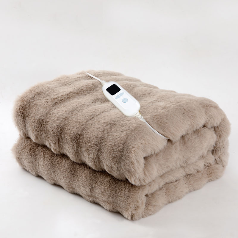 Faux Rabbit Fur Electric Throw Blanket