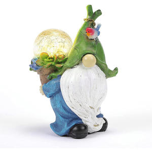Solar Dwarf Statue <b>Light</b> with Crack Ball IP65 Waterproof DC LED Garden <b>Lawn</b> Courtyard Outdoor Decoration - Product Image 1
