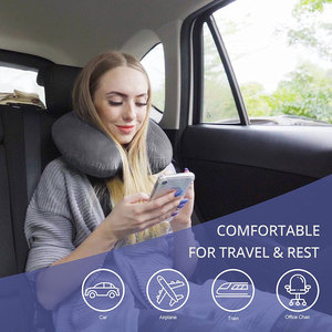 Supporto per Logo personalizzato <span class=keywords><strong>cuscino</strong></span> per il collo dell'aeroplano dell'auto in Memory Foam a forma di U per alleviare il dolore alla trazione - Product Image 3