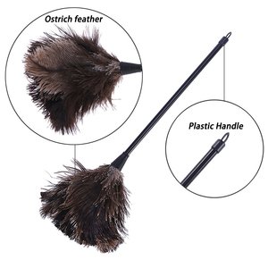 Commercio all'ingrosso <span class=keywords><strong>nero</strong></span> a buon mercato eco-friendly riutilizzabile palmare naturale piuma di struzzo <span class=keywords><strong>spolverino</strong></span> per la pulizia forniture per la casa auto ufficio - Product Image 2
