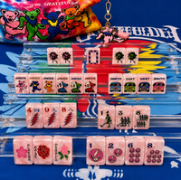 Tuiles de Mahjong sur mesure Grateful Dead SUNSHINE DAYDREAM TIE DYE PEARL en Acrylique Gravé de Luxe 160 American