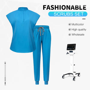 लोचदार त्वरित शुष्क डॉक्टर नर्सिंग डेंटल क्लिनिक सौंदर्य सैलून स्पा ऑपरेशन स्क्रैब सूट कस्टम लोगो महिला रेयन स्क्रब वर्दी सेट - Product Image 5