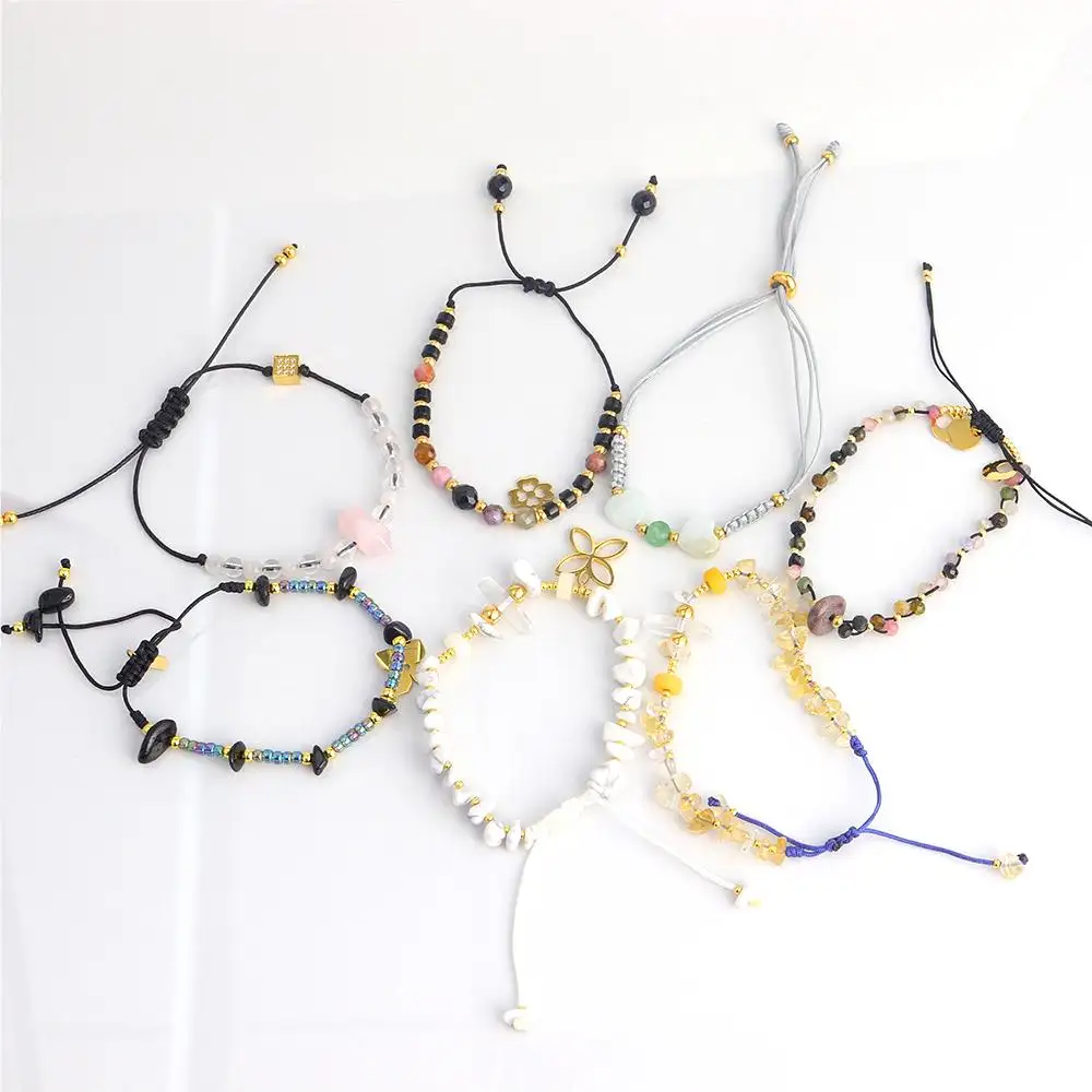 Fashion Beaded Bracelet DIY Women's Irregular Shell Pearl Crystal Glass custom Beaded Bracelet relationship bracelets