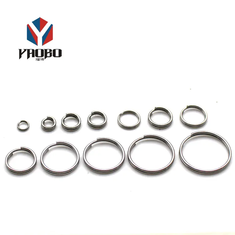 Quality Assuredc Size Metal Split Double Ring Keychain Logo Custom Ring For Bag