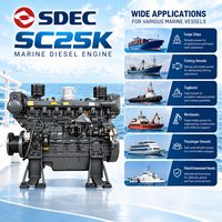Moteur marin auxiliaire SDEC SC25K490.10CF1 353kW 1000RPM, générateur de puissance pour navire 25.2L 6 cylindres, équipement de bateau