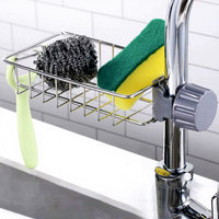 Égouttoir de rangement multifonctionnel en acier inoxydable pour robinet et évier, organisateur pour cuisine et salle de bain domestiques