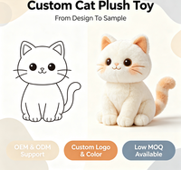 Usine de fabrication de jouets en peluche pour chats sur mesure OEM ODM |   Peluche chaton en tissu doux, personnalisable avec logo, pour cadeau enfant