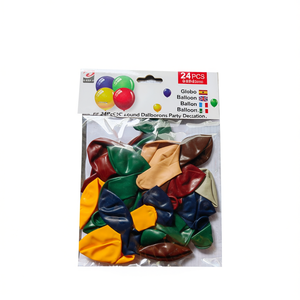 24 ballons ronds jetables en latex de 23 cm pour la décoration de fête d'enfants - Product Image 1