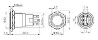 Yimunpow — bouton-poussoir à LED RGB, 19MM, trois couleurs, bouton-poussoir en métal, illuminé, rvb