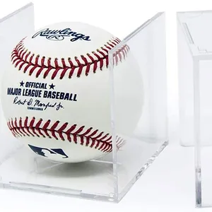 Nieuwe Collectie Factory Fabricage Groothandel Custom Uv Beschermd Clear Acryl Cube Baseball Houder Vierkante Memorabilia Vitrine