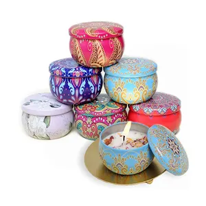 2.5 oz Metal Tin Scented Candle for Home Scented, Scented Dry Flower Soy Wax Jar Candles For Relaxation Spa Yoga