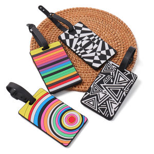 علامات سفر سيليكون PVC مضادة للماء للأمتعة بشعار شكل هندسي علامات مخصصة قابلة للتخصيص - Product Image 3