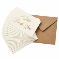 Cartes de remerciement personnalisées avec logo pour petites entreprises, dorure à chaud, motif botanique, carte d'insertion mate ivoire pour emballage de mariage, branding, commande en gros