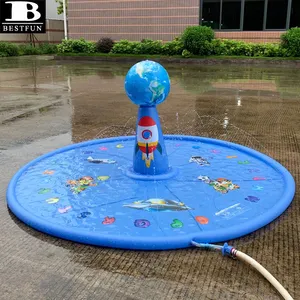 PVC Splash Pad Anak-anak, Penjualan Terbaik Tiup Sprinkler Mat dengan Globe Berputar Semprot untuk Balita Musim Panas Halaman Belakang Permainan Mainan