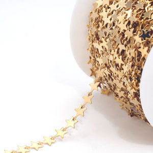 Cadena de Acero Inoxidable con Baño de Oro PVD y Estrella de Cinco Puntas para Collares, Pulseras, Tobilleras y Accesorios de Joyería Hechos a Mano - Product Image 3