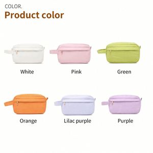 Bolsa de Cosméticos de Pana con Cierre Grande y Diseño Geométrico Personalizado para Chicas, Portátil para Viajes - Product Image 6