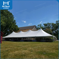 Tente de glamping, tente extérieure à piquets et mât, tente de réception pour salon professionnel, tente de mariage