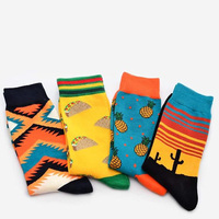 Chaussettes habillées pour hommes, taille standard, design original, avec logo sur le revers, motif amusant, en coton peigné, pour le sport, cadeaux fantaisie pour hommes